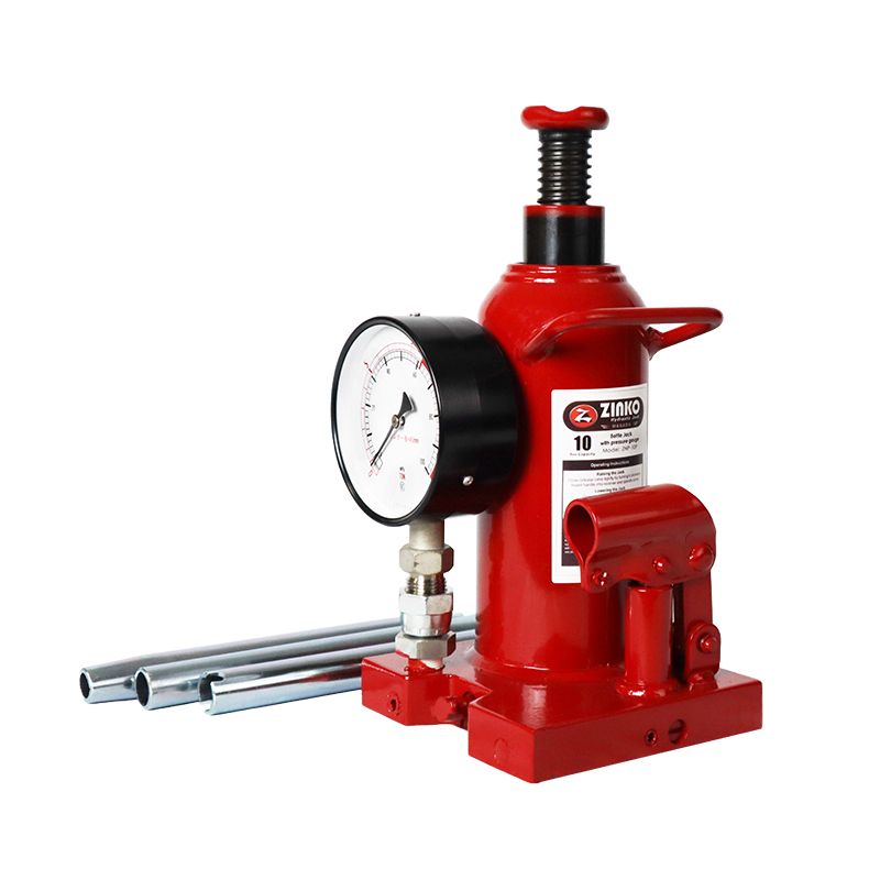 Zinko ZNP-10P 10 Ton Bottle Jack with Pressure Gauge