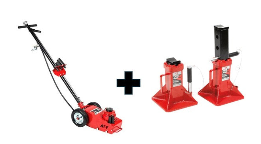 AFF 565F 22 Ton Air/Hydraulic Axle Jack and AFF 6422 22 ton Safety Stands