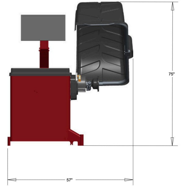 Coats E900 Diagnostic Wheel Balancer Dims