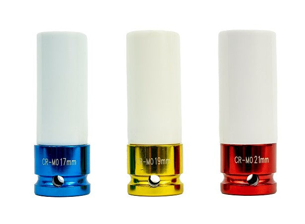 ESCO 40306 1/2 in. Drive 3-Piece Metric Extra Thin Wall Deep Wheel Protector Impact Socket Set