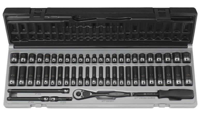 Grey Pneumatic 89653CRD 1/4" Dr. 53pc 6pt. Fractional & Metric Duo-Socket Set