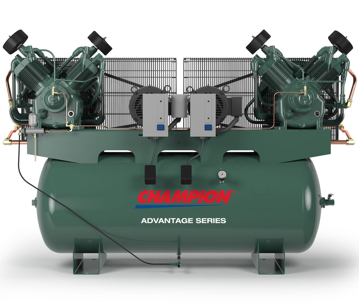Champion HR7D-12ADV-3 7.5 HP Horz Tank Duplex 3 Ph Air Compressor