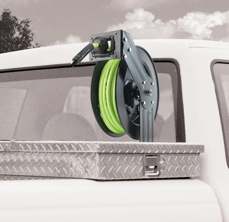 Flexilla L8611FZ Open Face Retractable Air Hose Reel, 3/8" x 50'