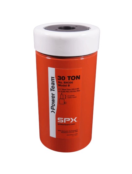 Power Team RH306 30 Ton, 6" Stroke, Single Acting, Center Hole, Spring Return Cylinder