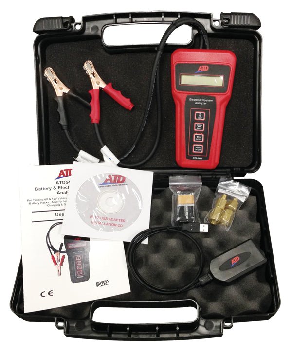 ATD 5491 6V 12V Electronic Battery 6 - 12 - 24 - 36V Charging/Starting Systems Tester with USB adapter