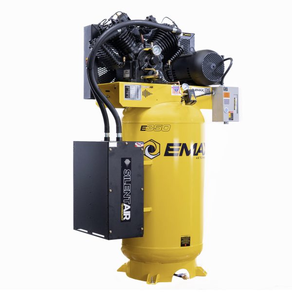 EMAX ES10V080V1 10HP, 1PH, 80 Gal Vertical Tank Air Compressor with Air Silencer