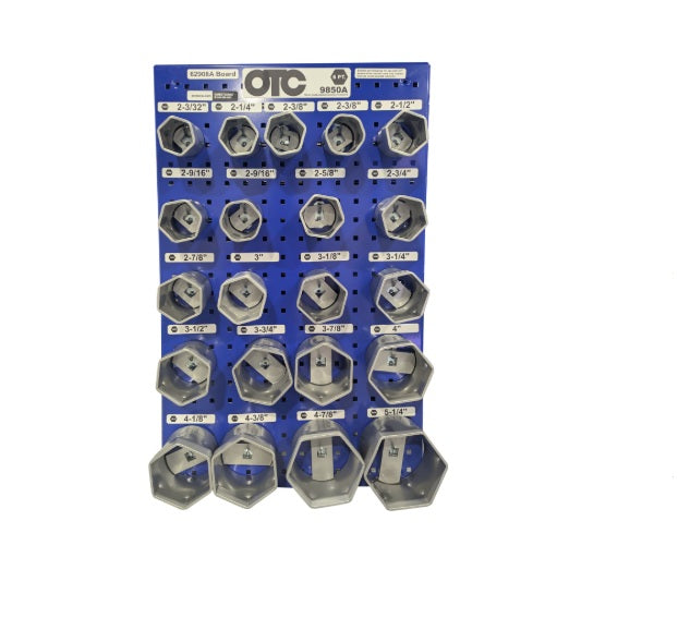 OTC 9852A 12 Wheel Bearing Locknut Sockets and Tool Board