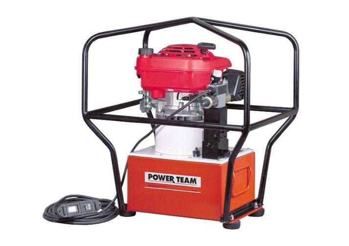 Power Team PG1204 2 Speed Double Acting 5.5 hp Remote Gasoline Pump w/Reservoir