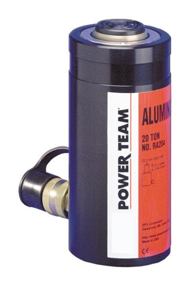 Power Team RA204 Aluminum Single Acting, Spring Return Cylinder, 20 ton, 4 1/8" Stroke
