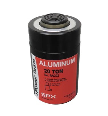 Power Team RA202 Aluminum Single Acting, Spring Return Cylinder, 20 ton, 2 1/8" Stroke