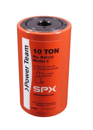 Power Team RH102 10 Ton, 2.5" Stroke, Single Acting, Center Hole, Spring Return Cylinder
