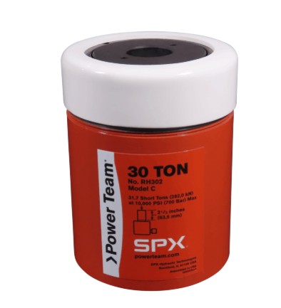 Power Team RH302 30 Ton, 2.5" Stroke, Single Acting, Center Hole, Spring Return Cylinder