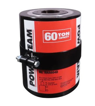 Power Team RHA604D Aluminum Center Hole, Double Acting Cylinder 60 ton, 4" Stroke