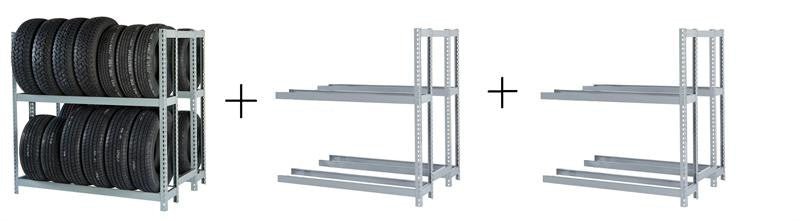 Rivetier R2 - 2DES 5' x 3'6"' x 5' Automotive Tire Rack Starter + 2 Adder Racks Package