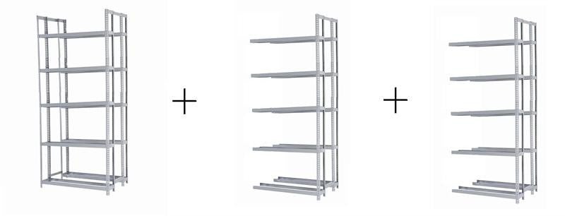 Rivetier R2 - 5DES 5' x 3'6"' x 12' Automotive Tire Rack Starter + 2 Adder Racks Package