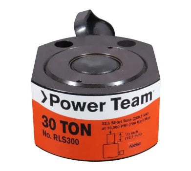 Power Team RLS300 30 Ton Low Profile, Single Acting, Spring Return Cylinder 1/2" Stroke Hydraulic Ram