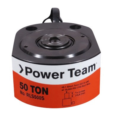 Power Team RLS500S 50 Ton Low Profile, Single Acting, Spring Return Cylinder 5/8" Stroke Hydraulic Ram