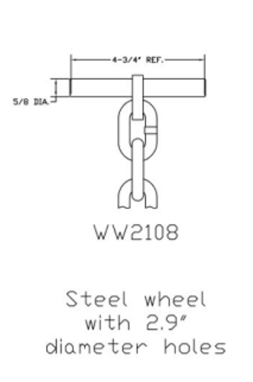 Kiene WW2108 Pulling Chain, T - bar for 2.9” hole