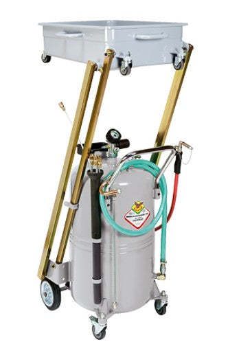 Raasm 46215-55 Heavy Duty Truck Waste Oil Evacuator with Cantilever Basin | 30.4 Gallon