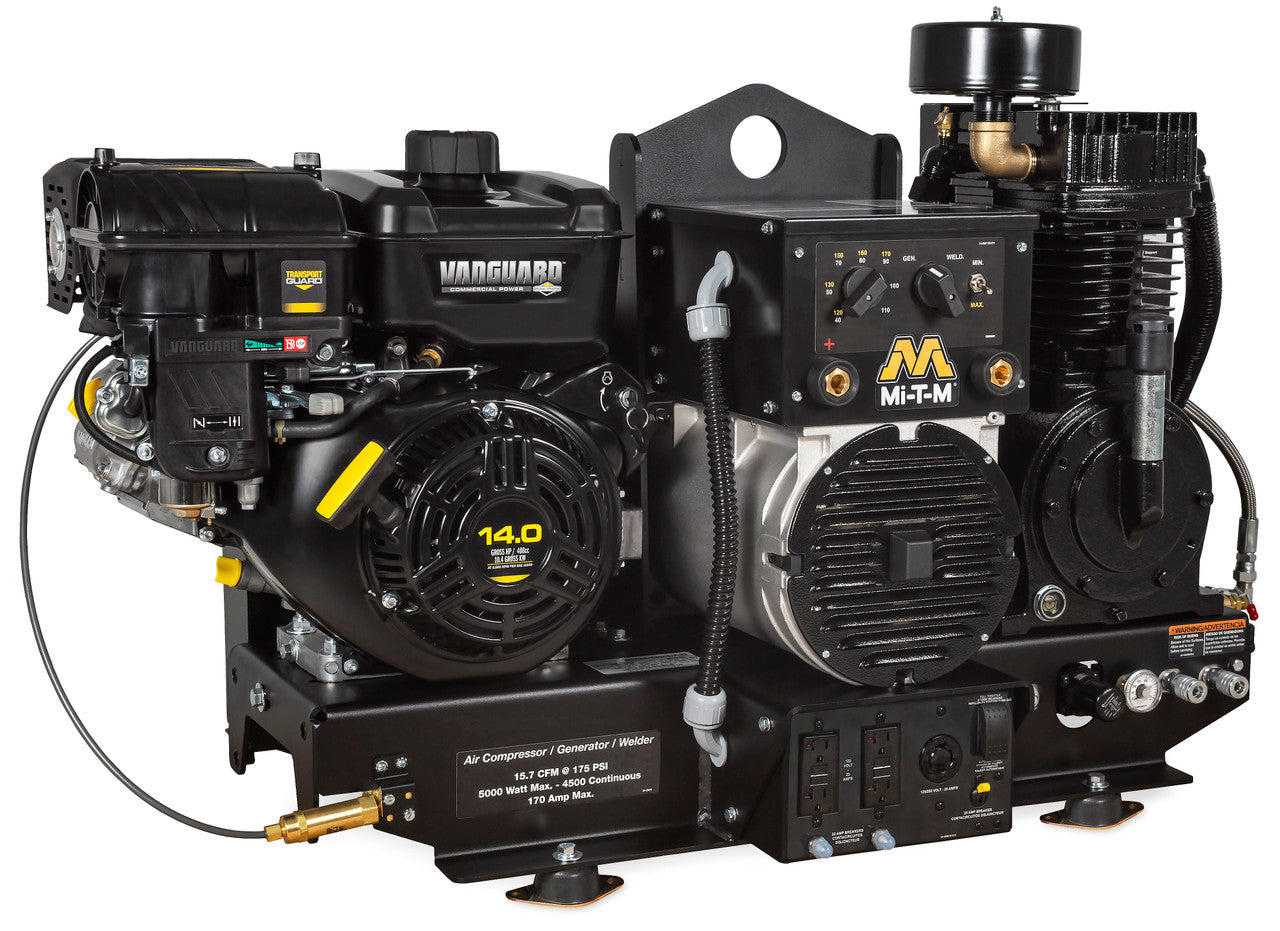 MI-T-M AGW-SV14-B Two Stage Gasoline Base-Mount Combination Compressor