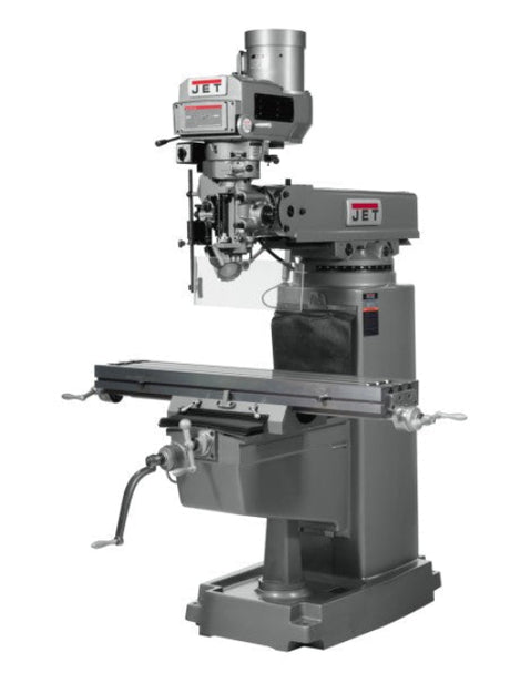 JET 690160 JTM - 1050 Mill with 3 Axis ACU - RITE 200S DRO (Quill) and X, Y and Z - Axis Powerfeed, 3HP, 3Ph,