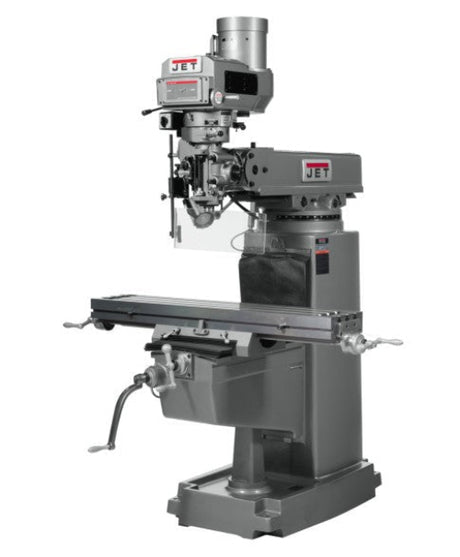 JET 690256 JTM - 1050 Mill with 3 Axis ACU - RITE 200S DRO (Knee) and X and Y - Axis Powerfeed, 3HP, 3Ph,