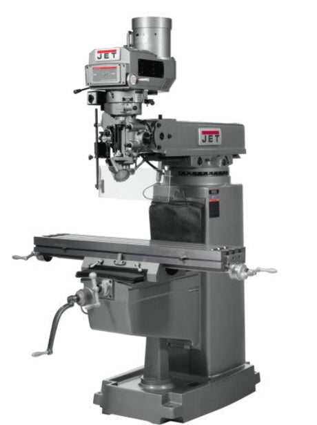 JET 690258 JTM - 1050 Mill with ACU - RITE 200S DRO and X,Y and Z - Axis Powerfeed and Power Draw Bar, 3HP, 3Ph,