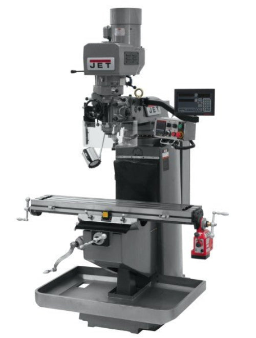 JET 690545 JTM - 949EVS Mill With 3 - Axis Newall DP700 DRO (Quill) and X - Axis Powerfeed