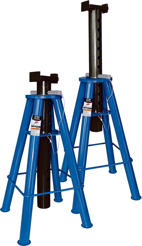 ATD 7447A Jack Tall Stands 10 Ton Pair 28” To 47-1/2”