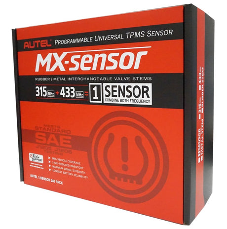 Autel 300050 Box of 240 Individually Bagged of 1-Sensor with Rubber Press in Valve