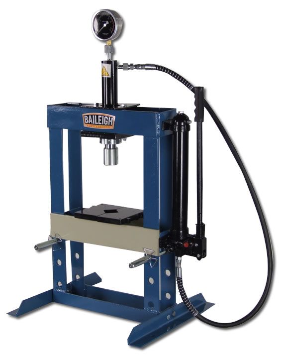 Baileigh Industrial HSP-10H 10 Ton Hydraulic Shop Press | 7" Stroke