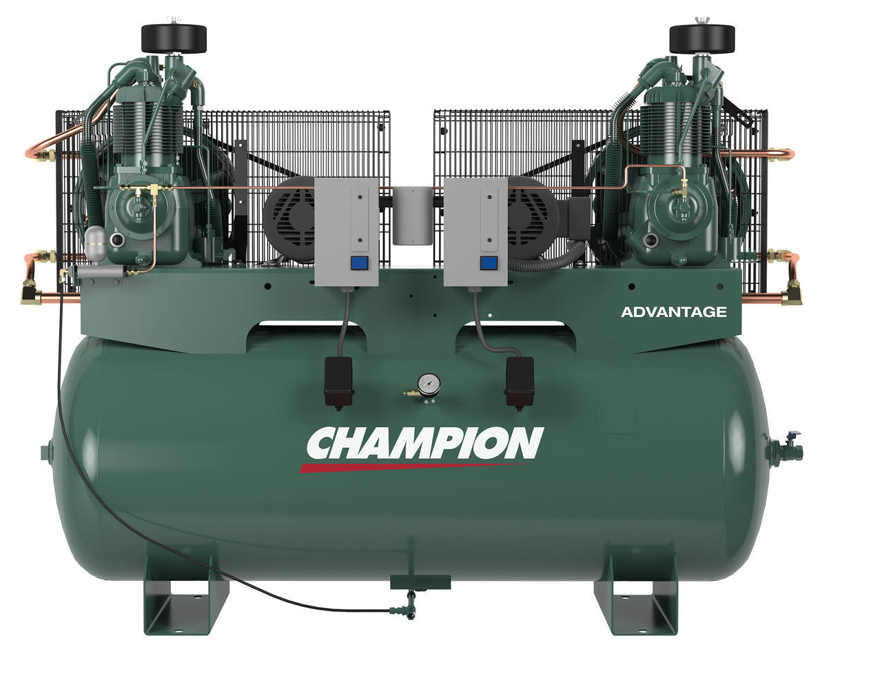 Champion HR5D-12ADV-3 5 HP Horz Tank Duplex 3 Ph Air Compressor