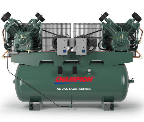 Champion HR7D-12ADV-3 7.5 HP Horz Tank Duplex 3 Ph Air Compressor