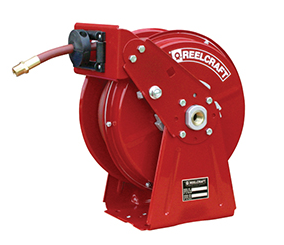 Reelcraft DP5650OLP Heavy Duty Compact Dual Pedestal Hose Reel | 3/8" x 50'