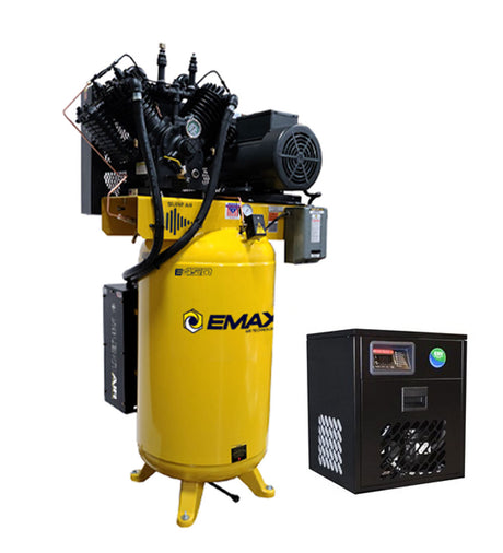 EMAX ESP10V080V1PK 10 HP Air Compressor with 58 CFM Air Dryer, 1 Phase, Silent Air System
