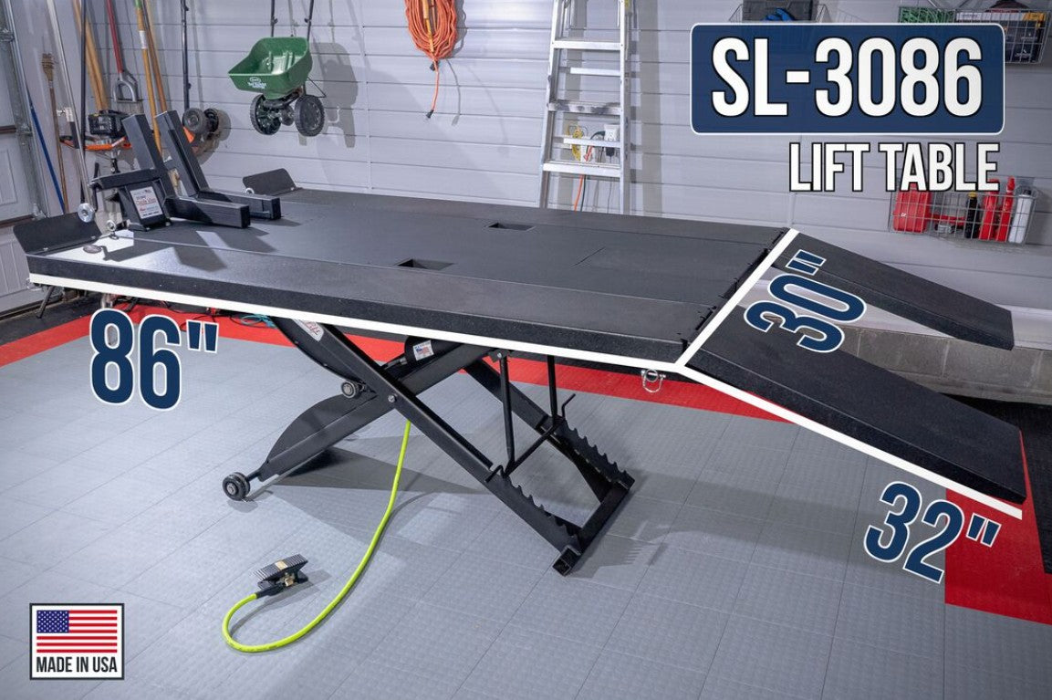 HMC Industries SL-3086 Motorcycle Air Lift Table Dims
