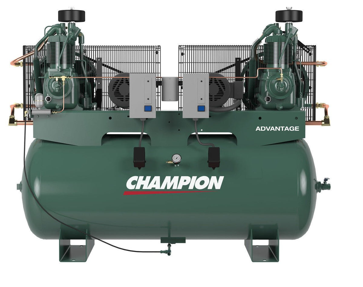 Champion HR5D - 12ADV - 3 5 HP Horz Tank Duplex 3 Ph Air Compressor