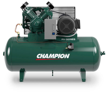 Champion HRV15F - 12 15 HP 3 Ph, RPM 1800, Horz 120 Gal Tank Air Compressor