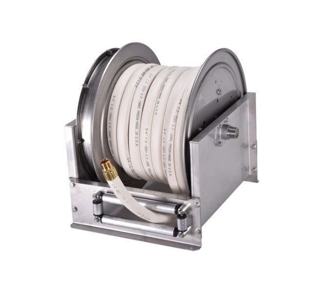 Hosetract LDS-1045-CH DS Series 1" x 45' Stainless Steel Low Pressure Chemical Hose Reel - Made in USA