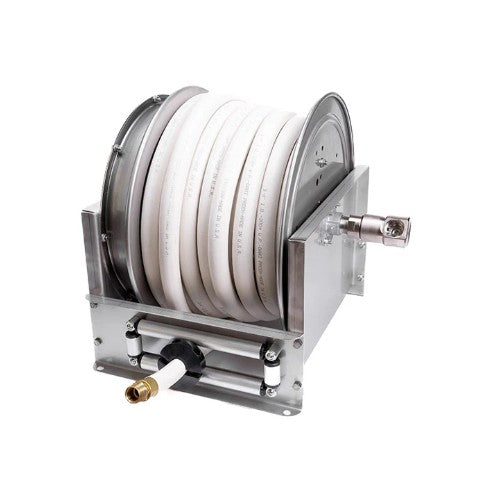 Hosetract LDS-1045-WD DS Series 1" x 45' Stainless Steel Low Pressure Wash Down Hose Reel - MADE IN USA