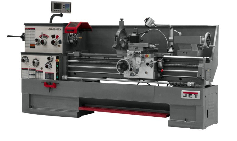 JET 321557 18" Swing, 60" Centers with Newall DP700 DRO, Taper Attachment and Collet Closer