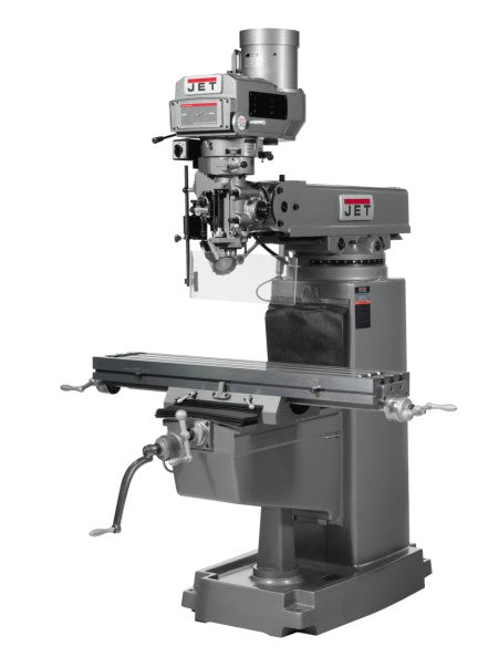 JET 690160 JTM-1050 Mill with 3 Axis ACU-RITE 200S DRO (Quill) and X, Y and Z-Axis Powerfeed, 3HP, 3Ph,