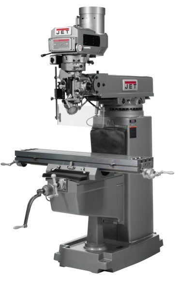 JET 690164 JTM-1050 Mill with 3 Axis ACU-RITE 200S DRO (Knee) and X-Axis Powerfeed, 3HP, 3Ph,