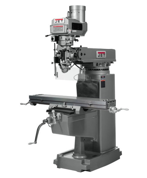 JET 690256 JTM-1050 Mill with 3 Axis ACU-RITE 200S DRO (Knee) and X and Y-Axis Powerfeed, 3HP, 3Ph,