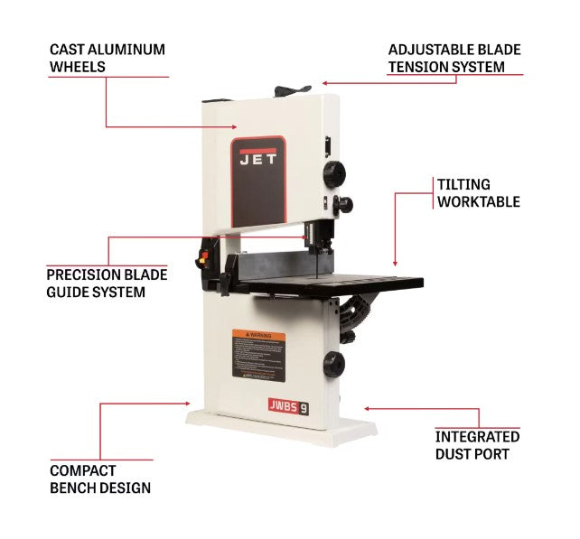 Jet JWBS-9 9" Benchtop Bandsaw