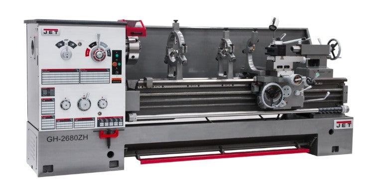JET 321861 GH-2680ZH, 4-1/8" Bore Lathe with Newall DP700 DRO