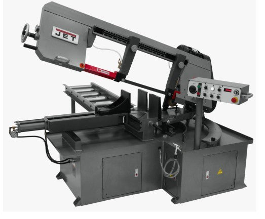 Jet MBS-1323EVS-H, Semi-Automatic Dual Mitering Bandsaw 3HP 230V, 3-Ph