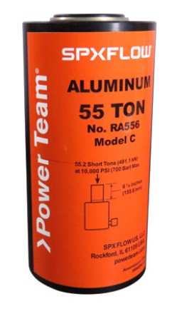 Power Team RA556 Aluminum Single-Acting, Spring Return Cylinder - 55 ton, 6-1/8" Stroke