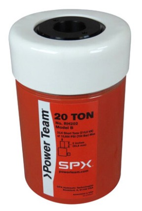 Power Team RH302 30-Ton, 2-1/2" Stroke, Single-Acting, Center Hole, Spring Return Cylinder