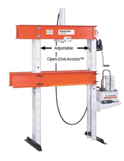 Power Team SPE2514 25 ton Single Acting H Frame Open End Access Floor Press